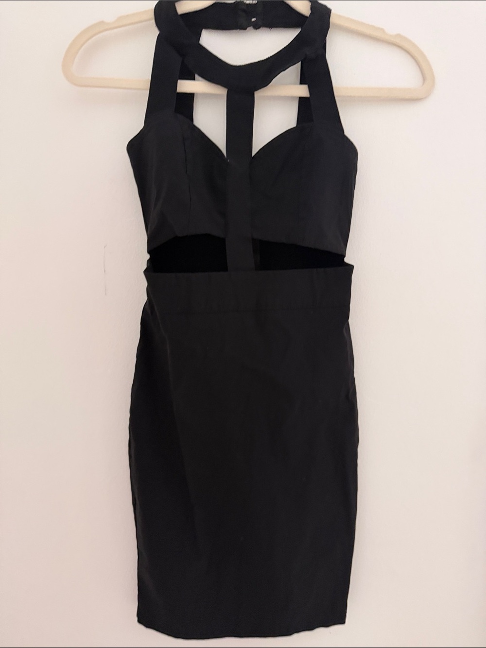 Women’s Black Halter Cutout Mini Dress